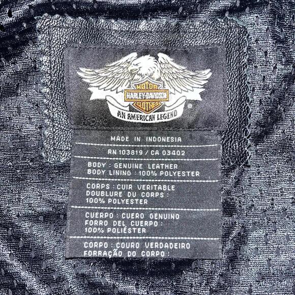 Harley-Davidson Women's Small Leather Motorcycle Jacket with Embroidered Design - Picture 4 of 9